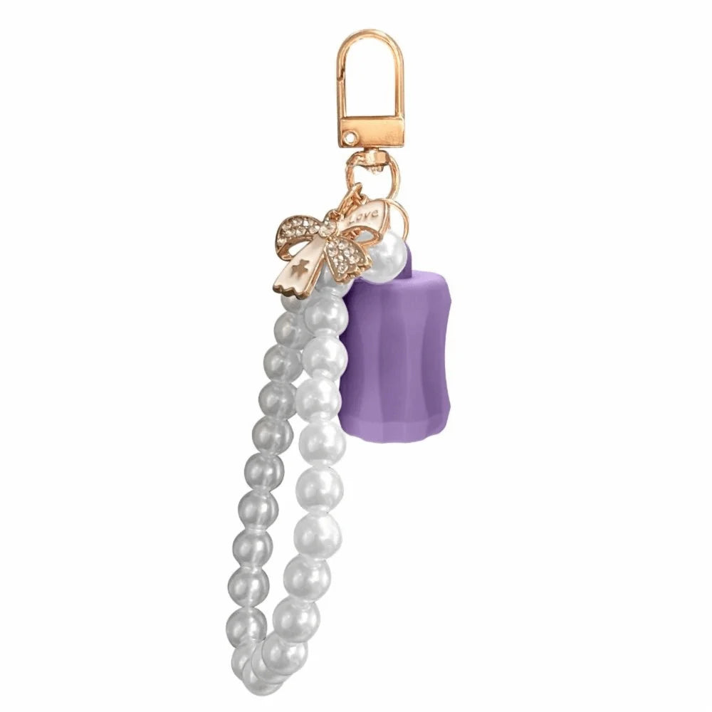 Pearl Portable Lip Balm Holder Keychain