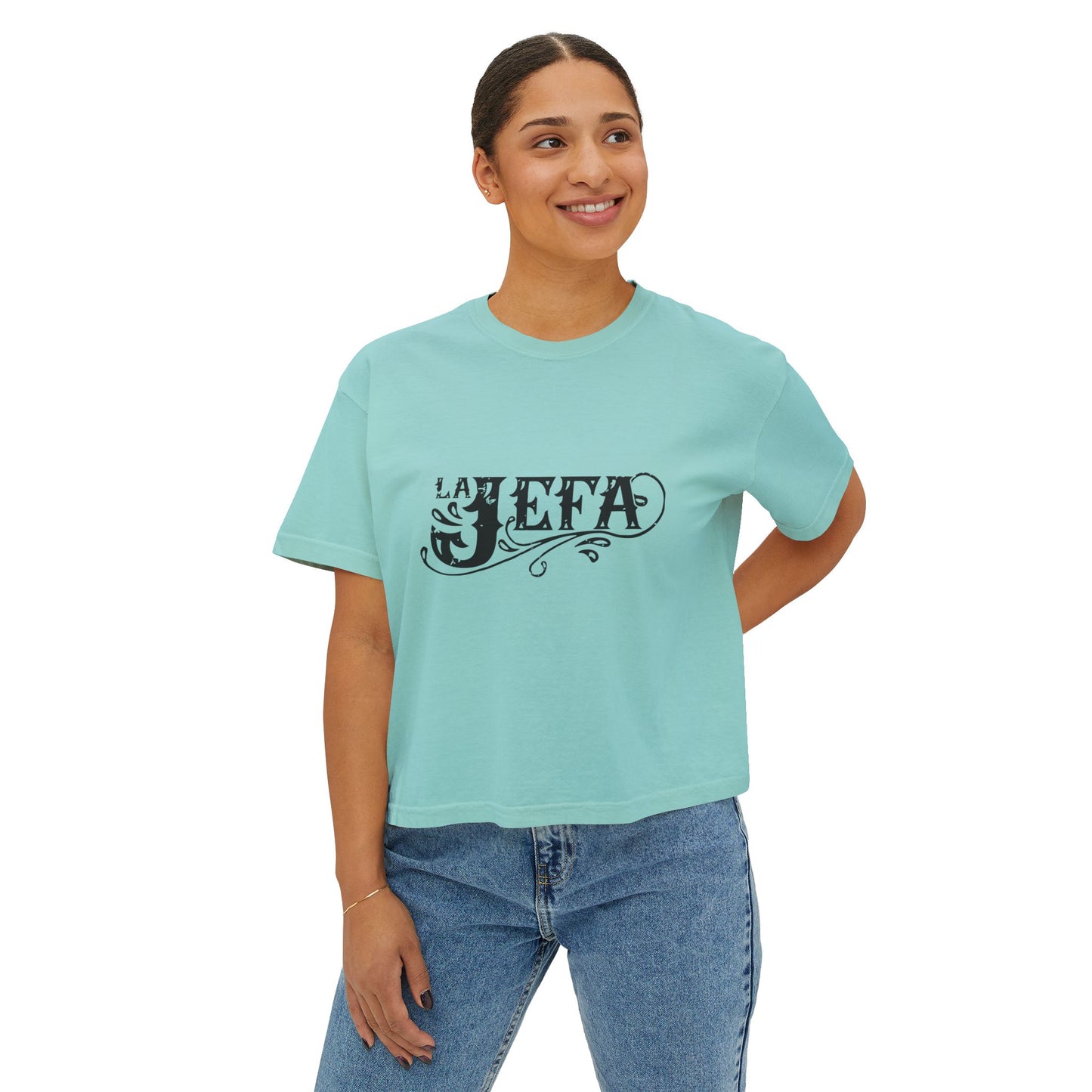 La Jefa Women's Boxy Tee Crop Top