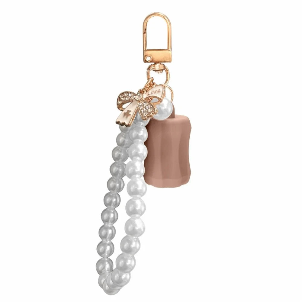 Pearl Portable Lip Balm Holder Keychain