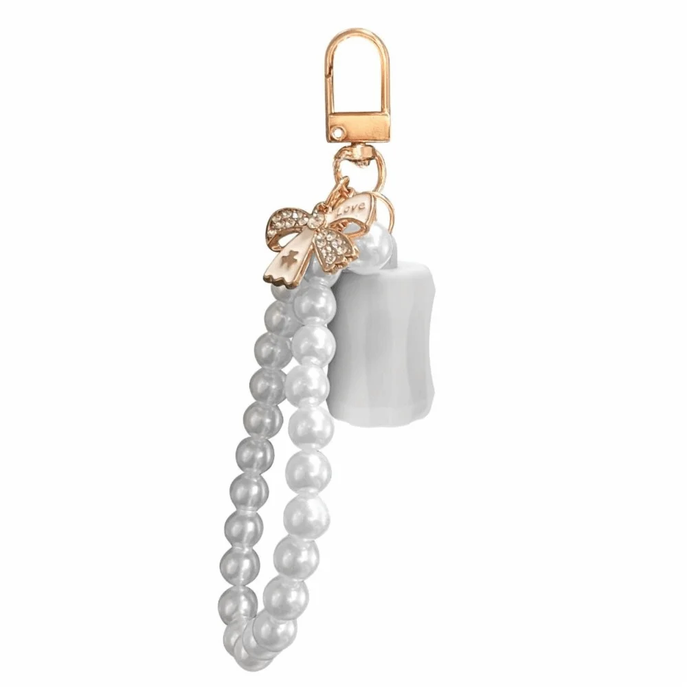 Pearl Portable Lip Balm Holder Keychain
