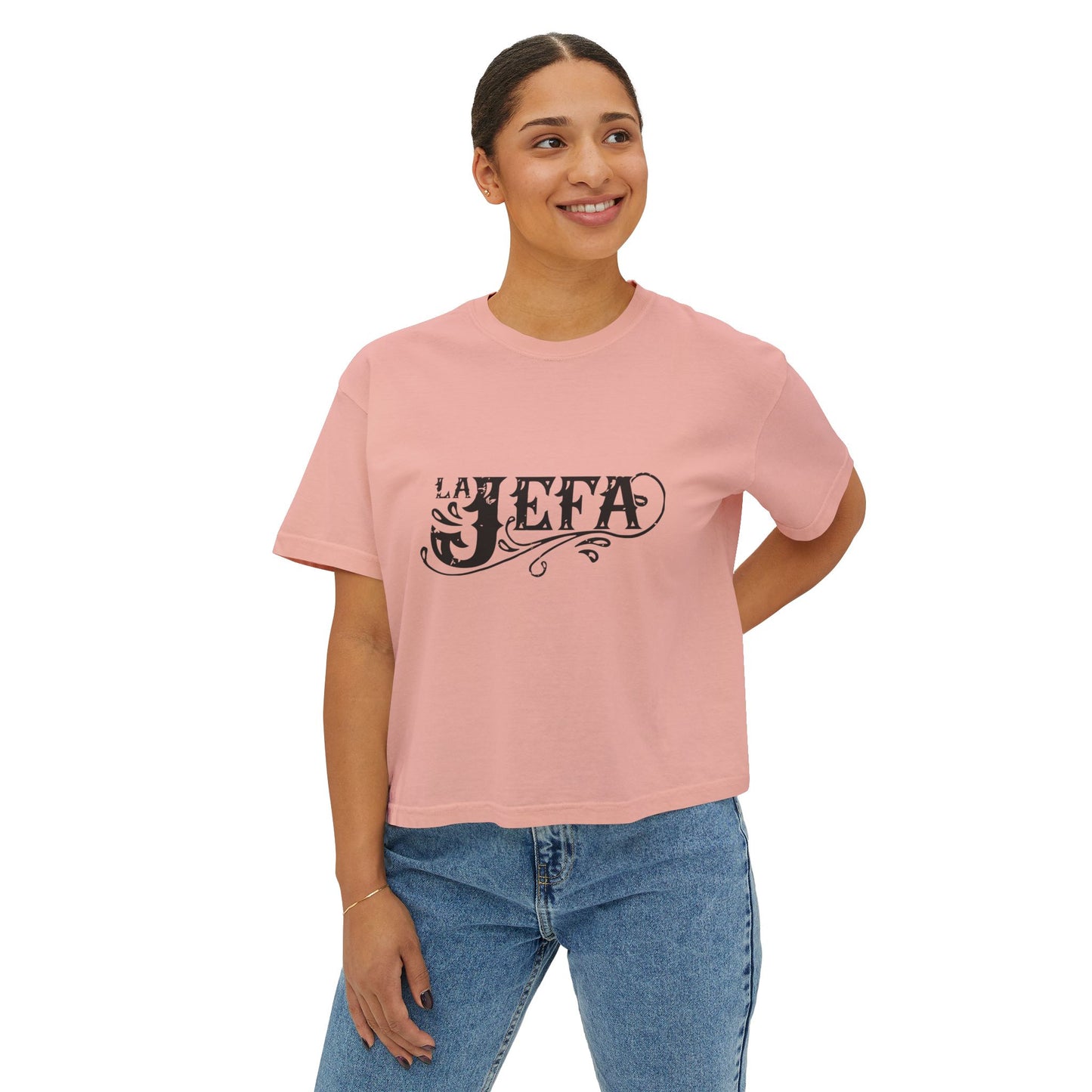 La Jefa Women's Boxy Tee Crop Top