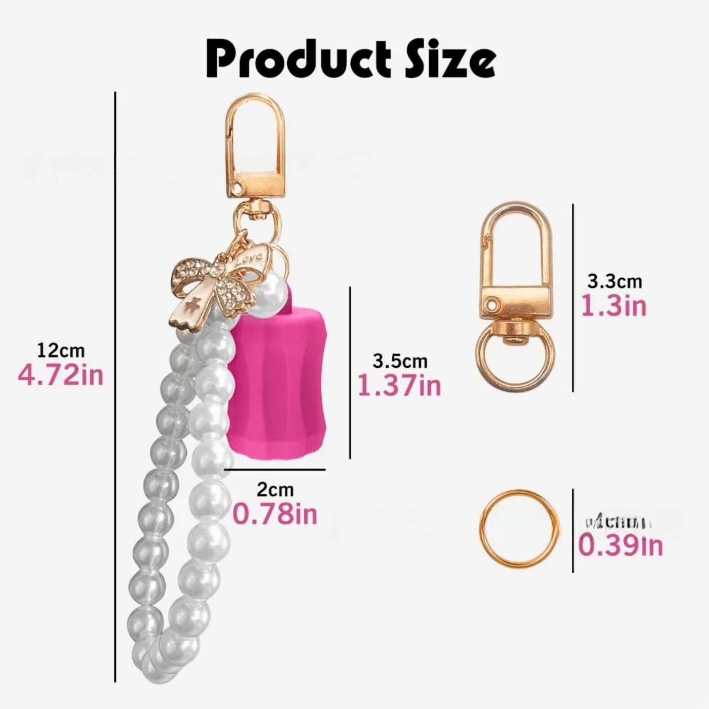 Pearl Portable Lip Balm Holder Keychain