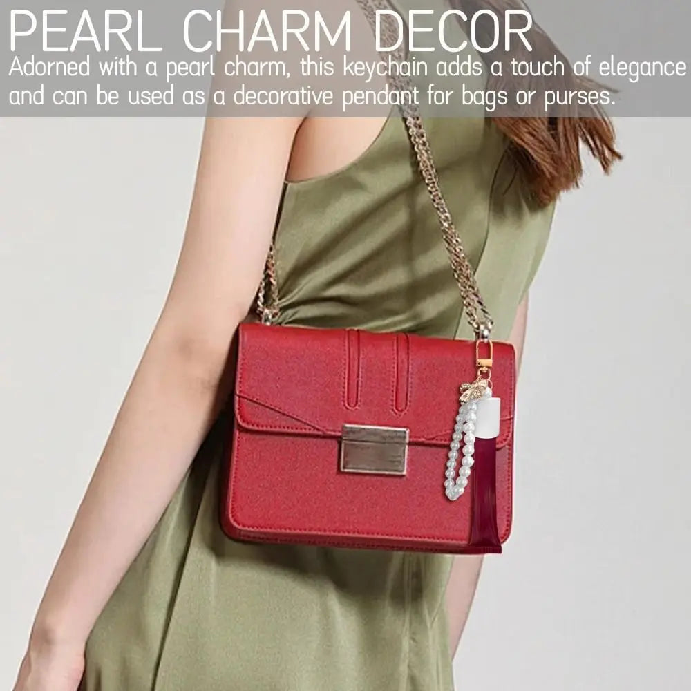 Pearl Portable Lip Balm Holder Keychain